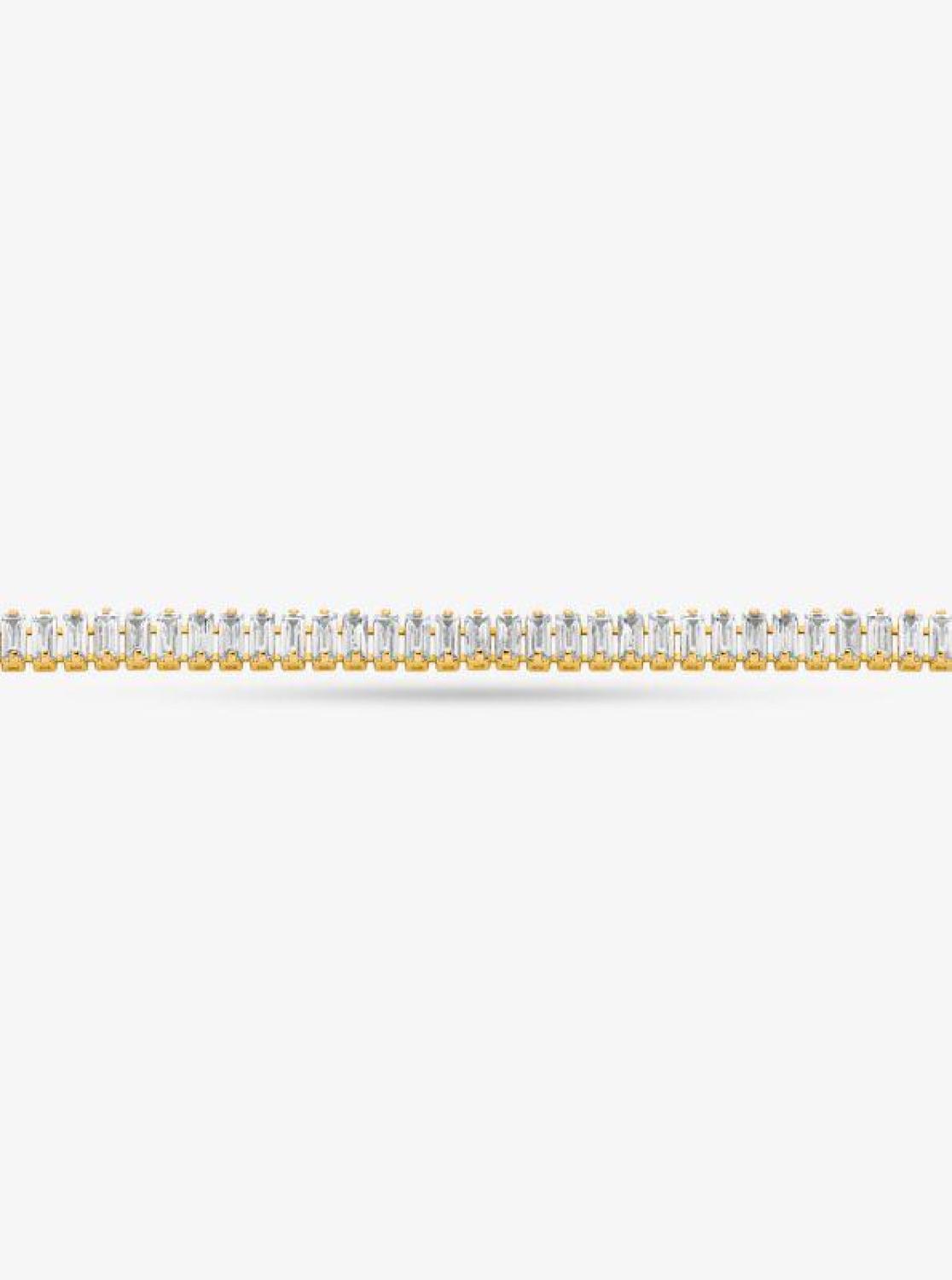 Precious Metal-Plated Brass Baguette Tennis Bracelet