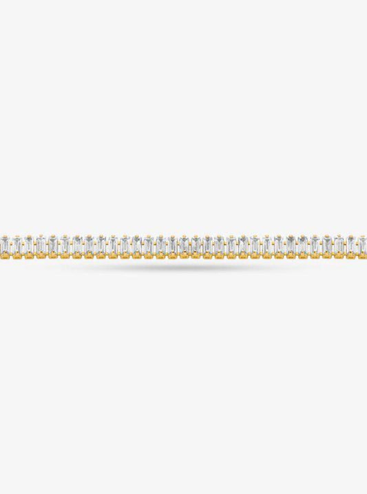 Precious Metal-Plated Brass Baguette Tennis Bracelet