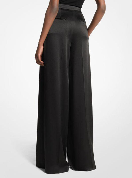 Hammered Satin Palazzo Trousers