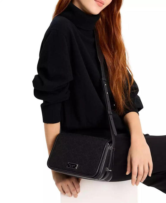 Spade Flower Jacquard Flap Crossbody