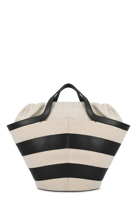 Furla Striped Drawstring Tote Bag