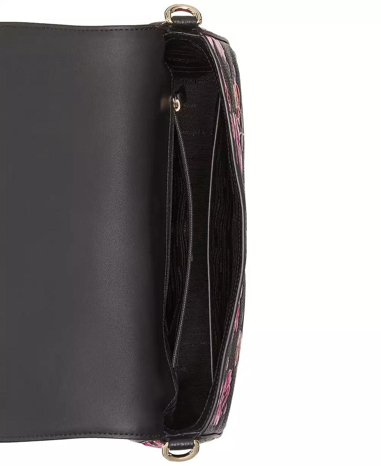 Hudson Fall Poppies Leather Flap Shoulder Bag
