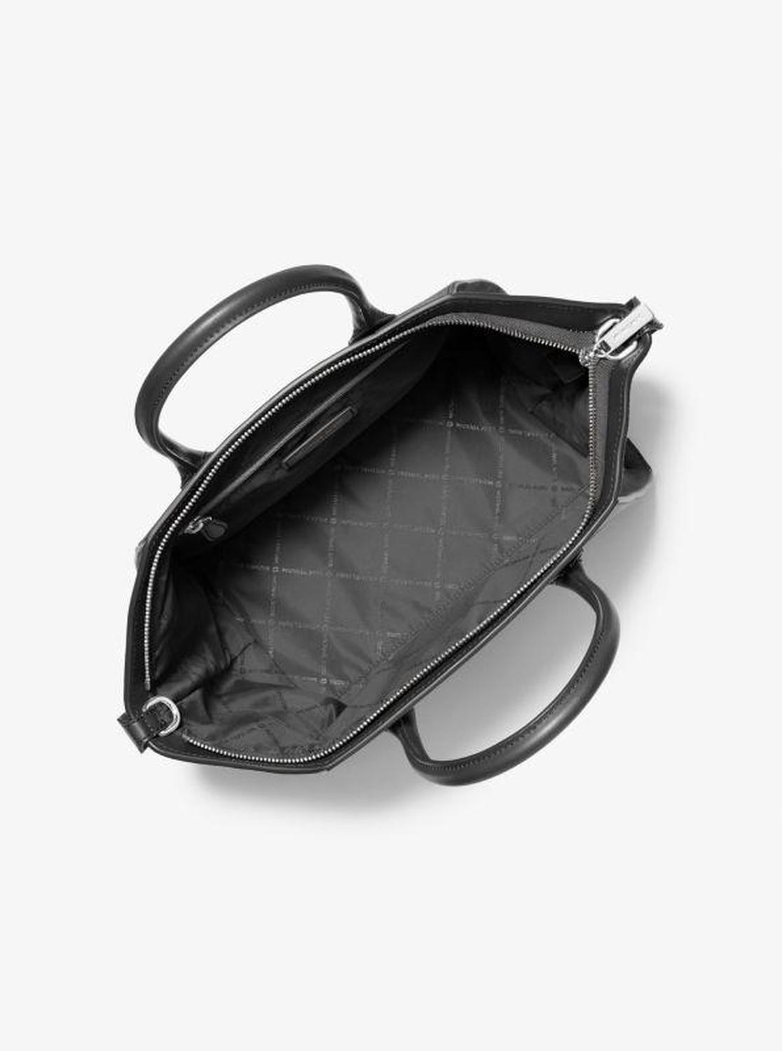 Avril Large Leather and Suede Satchel