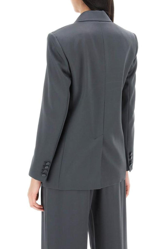 Max Mara Studio Teiera Satin Double-Breasted Blazer