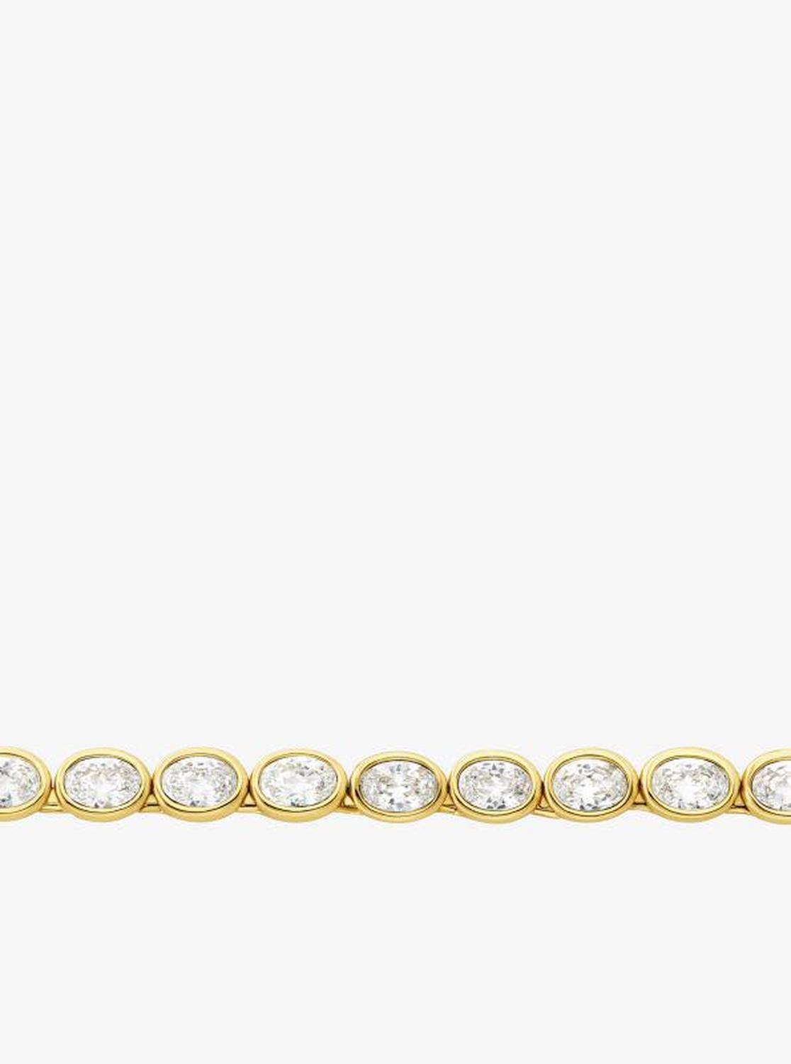 Precious Metal-Plated Cubic Zirconia Tennis Necklace