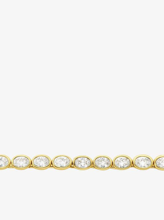 Precious Metal-Plated Cubic Zirconia Tennis Necklace