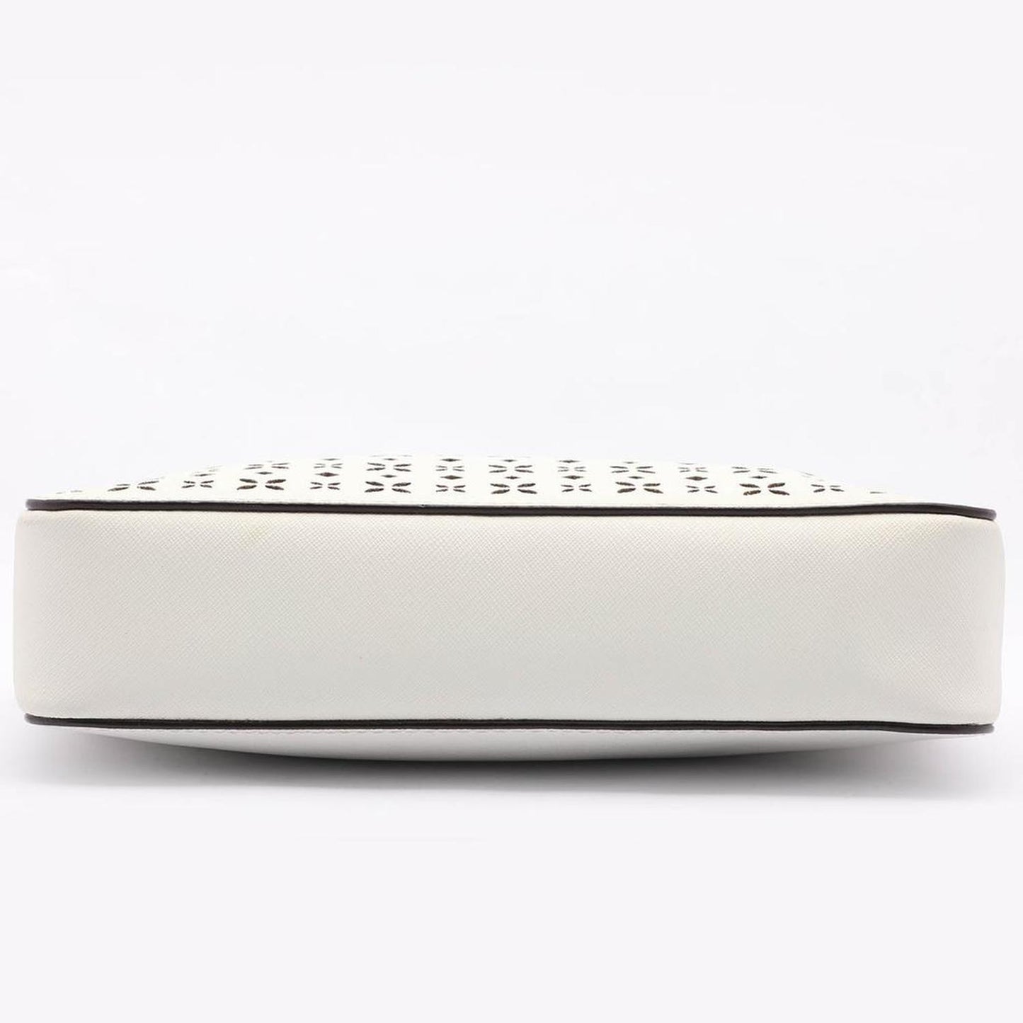 Michael Kors White Leather Laser Cut East West Crossbody Bag