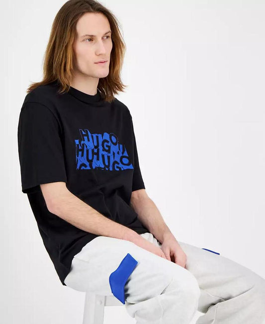 Men's Nafralo Short Sleeve Crewneck Logo Graphic T-Shirt