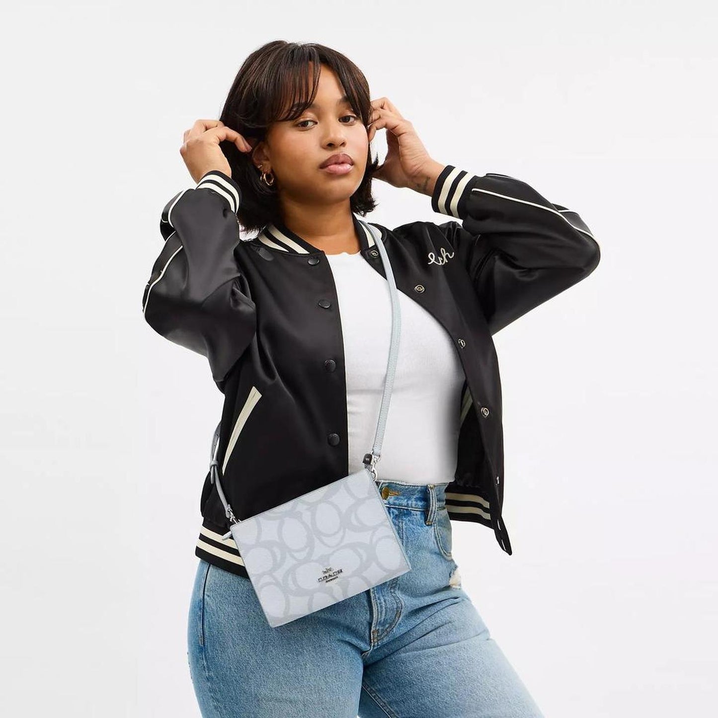 Slim Crossbody Bag In Sketch Signature Canvas