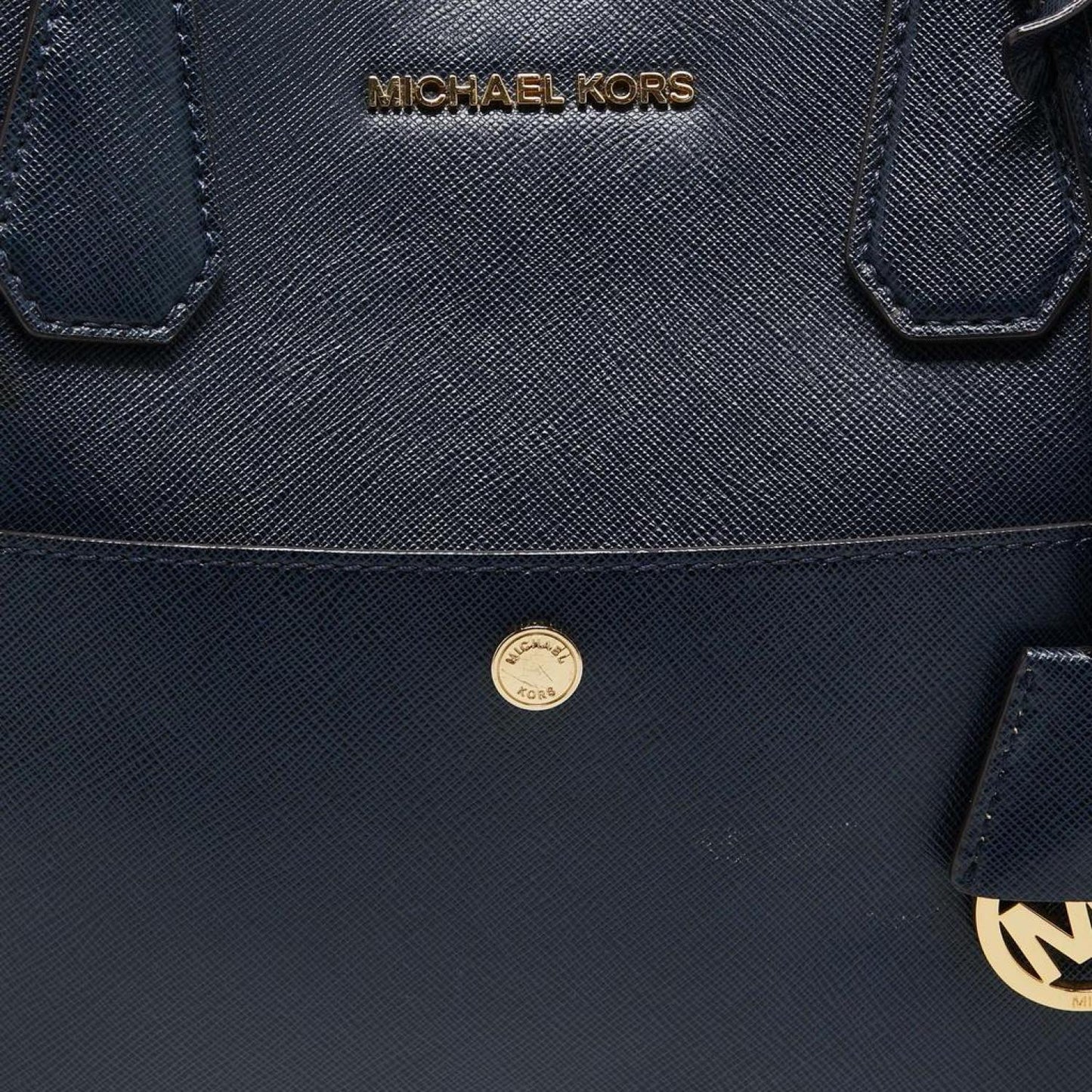 Michael Kors Navy Leather Front Pocket Tote