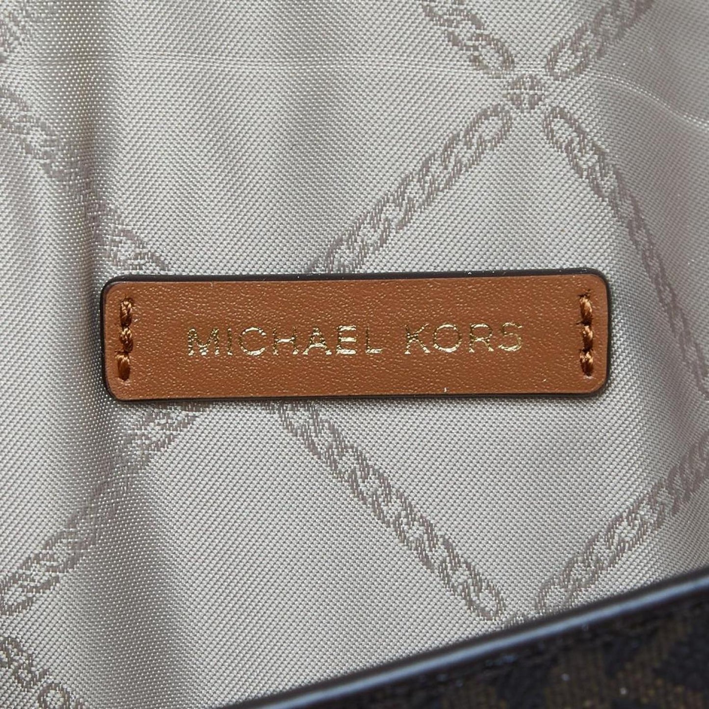 Michael Kors Signature Coated Canvas And Leather Large Logo Stripe Eva Tote