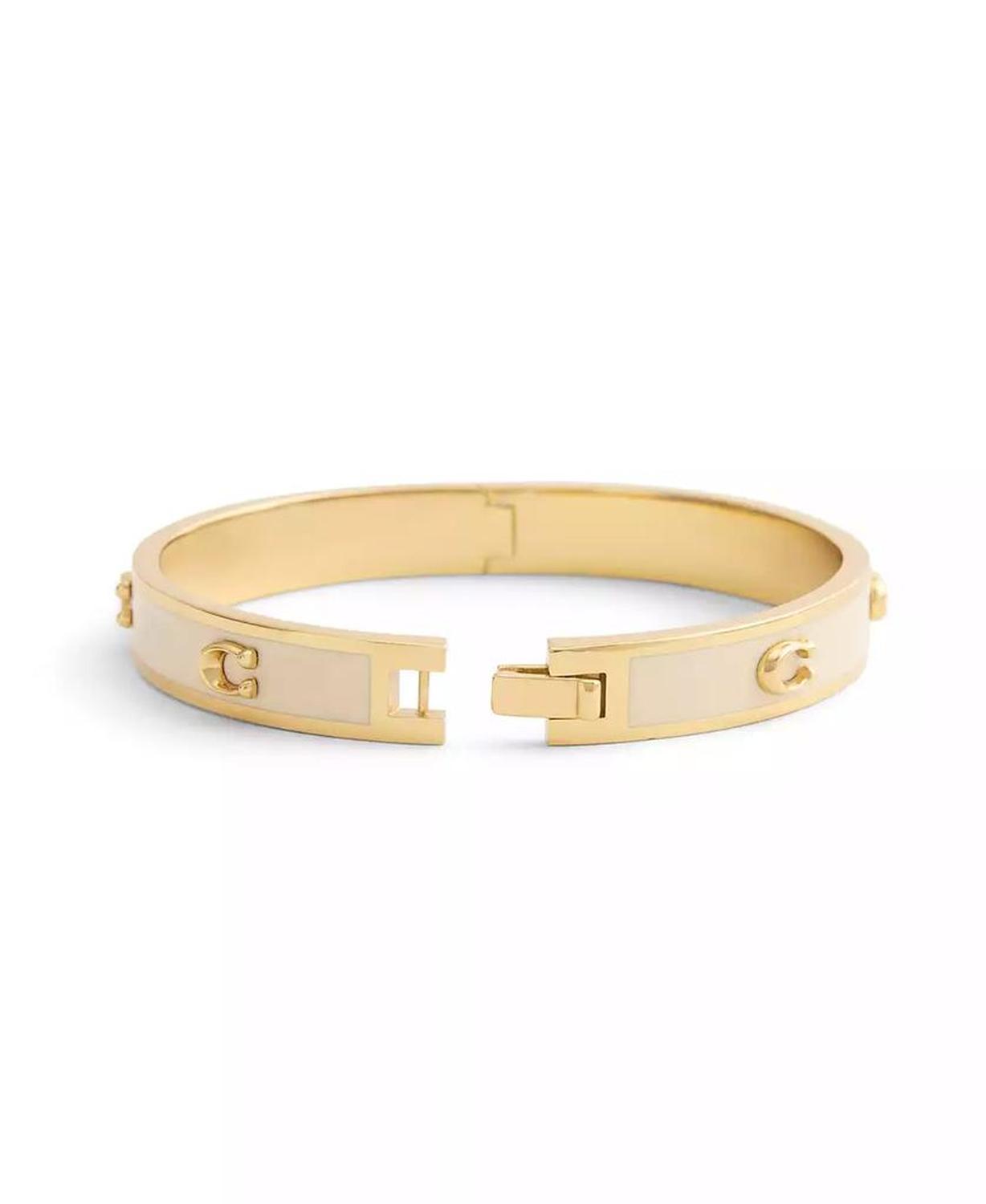 Signature Pegged Enamel Bangle Bracelet