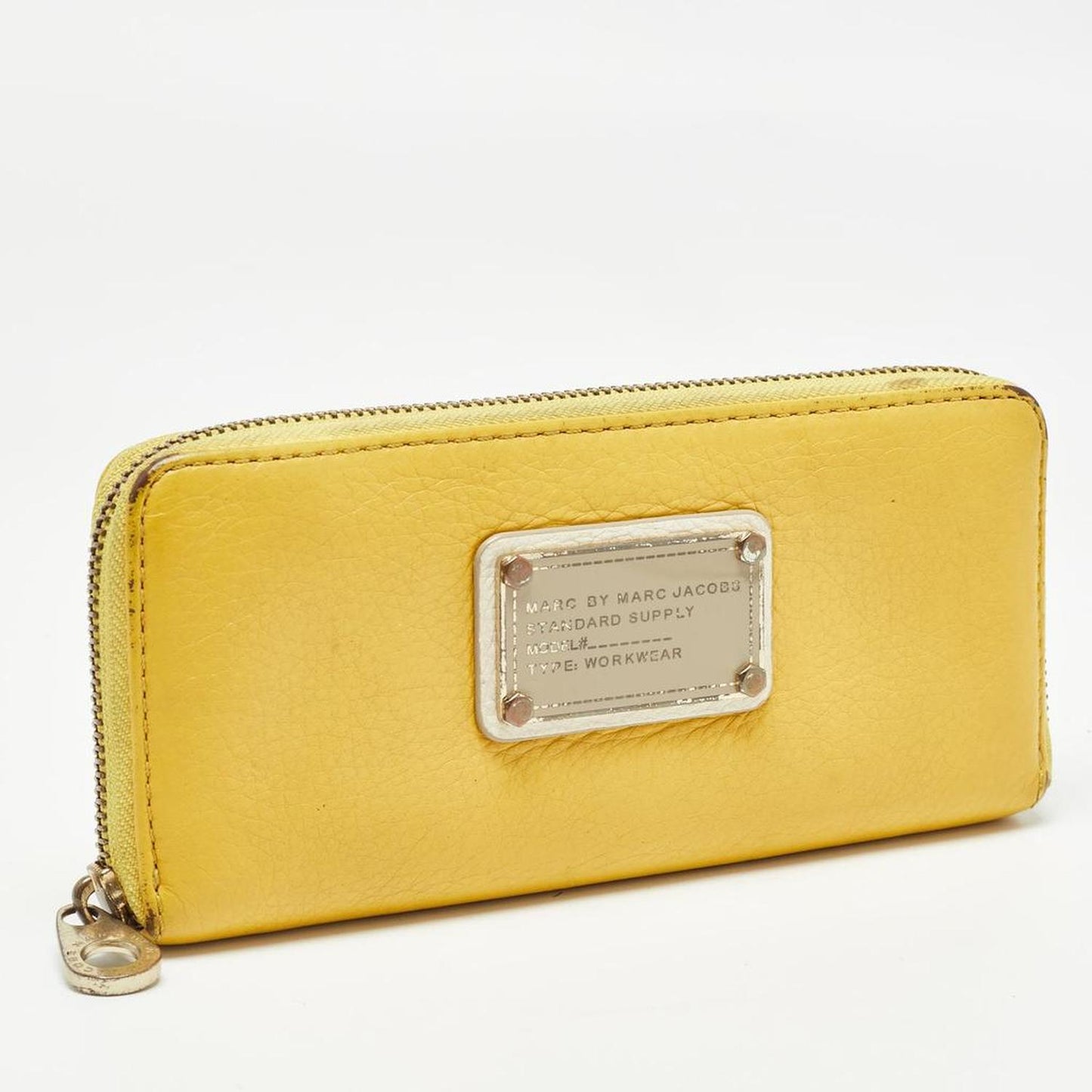 Marc By Marc Jacobs Yellow Leather Classic Q Zip Around Wallet