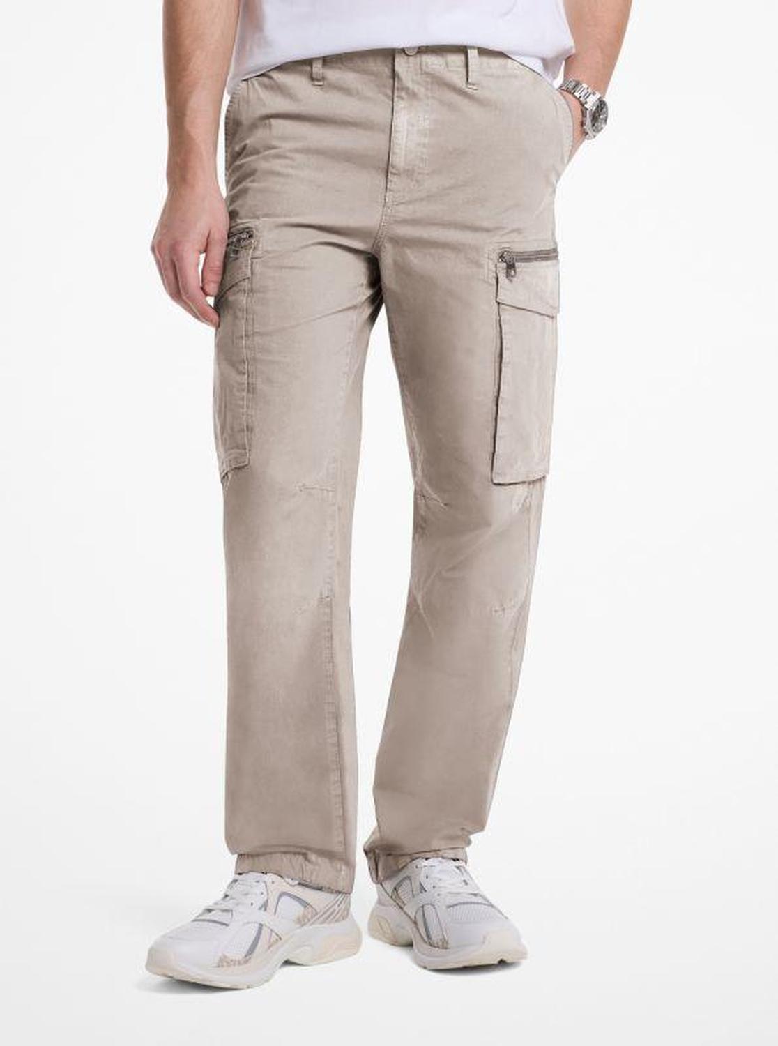 Stretch Cotton Poplin Cargo Pants