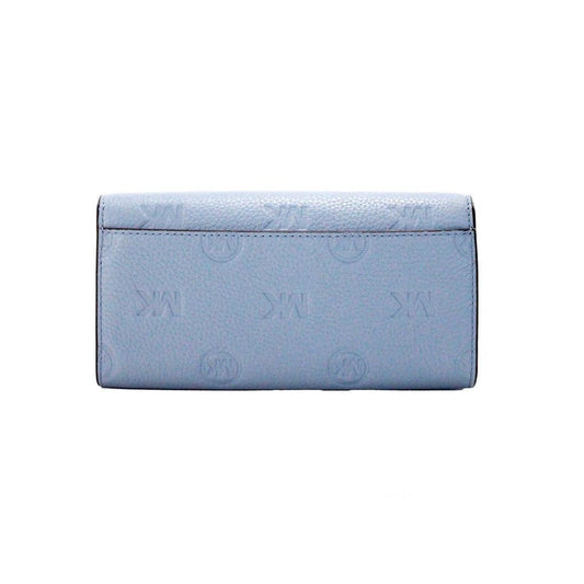 Michael Kors Jet Set Large blue Embossed Envelope Continental Clutch Women's Wallet