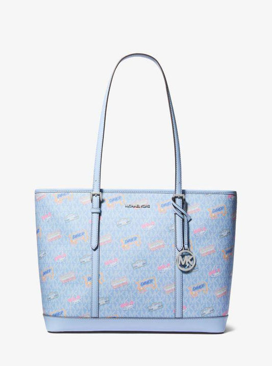 Jet Set Large Printed Signature Logo Tote Bag