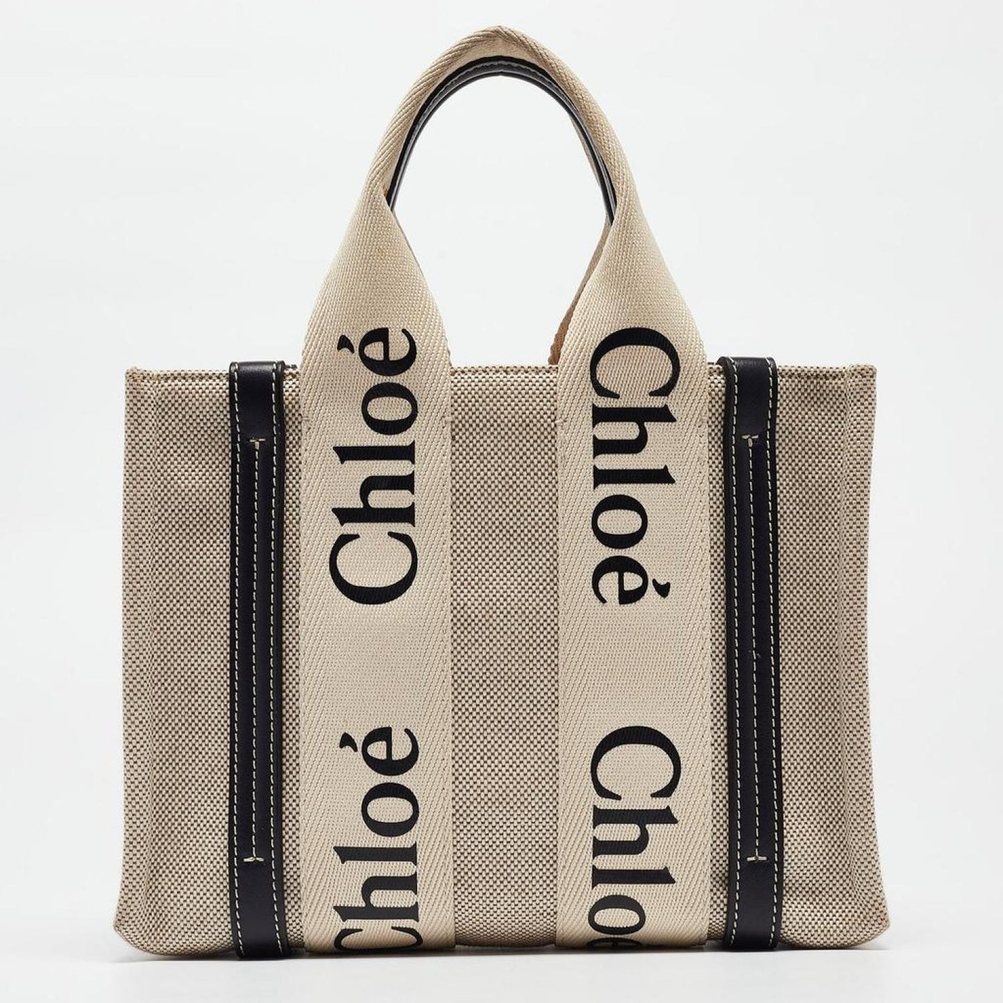 Chloe Canvas And Leather Small Woody Tote