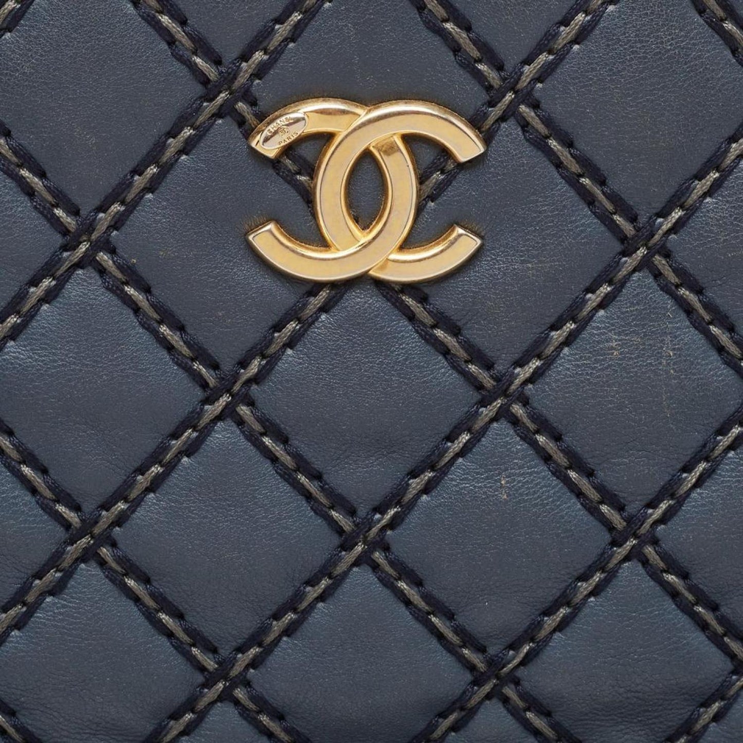 Chanel Quilted Wild Stitched Leather Chain Tote