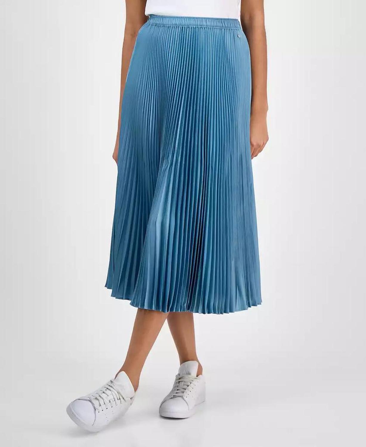 Women's Pleated A-Line Pull-On Midi Skirt