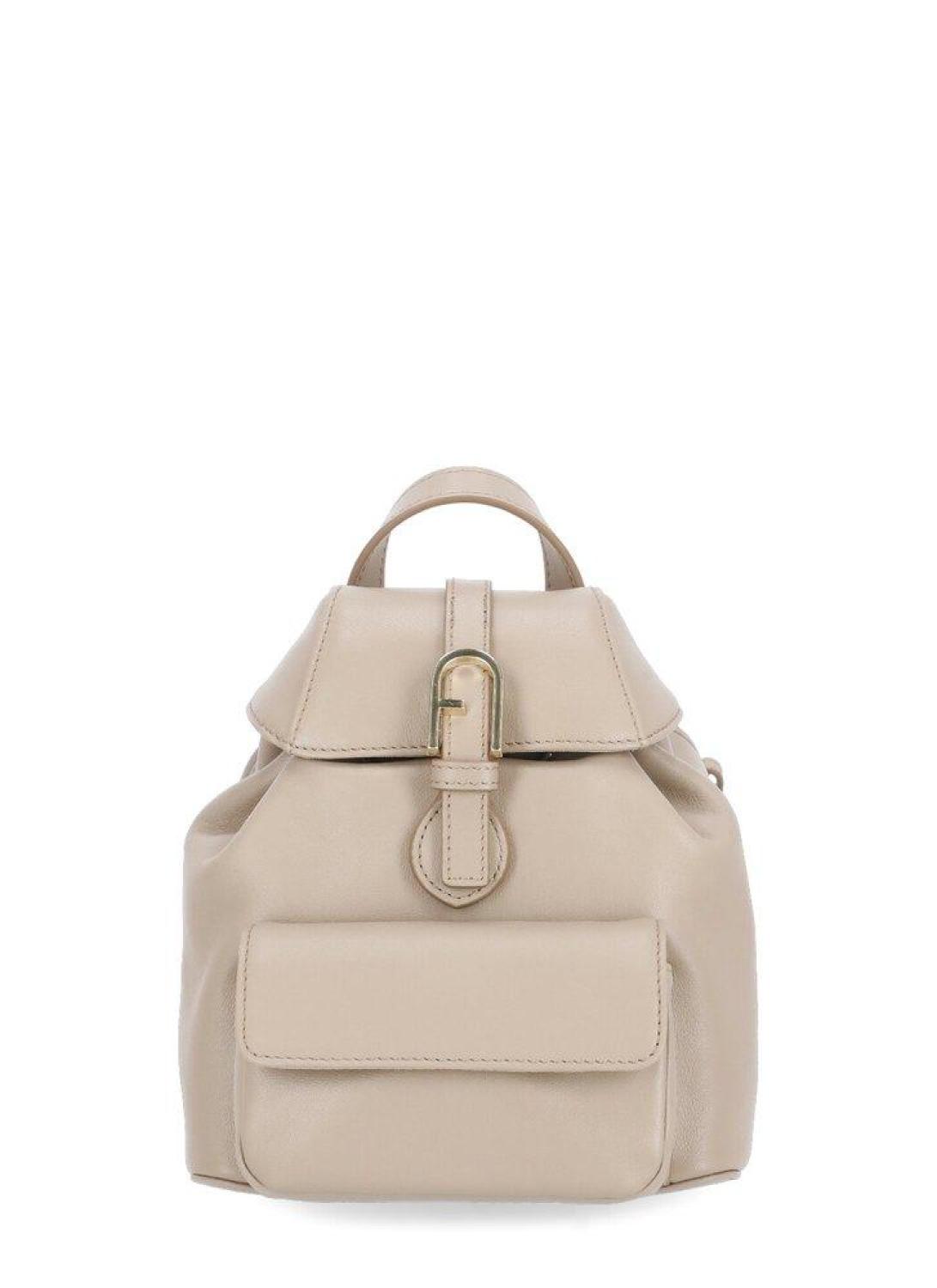 Furla Flow Foldover Top Drawstring Mini Backpack
