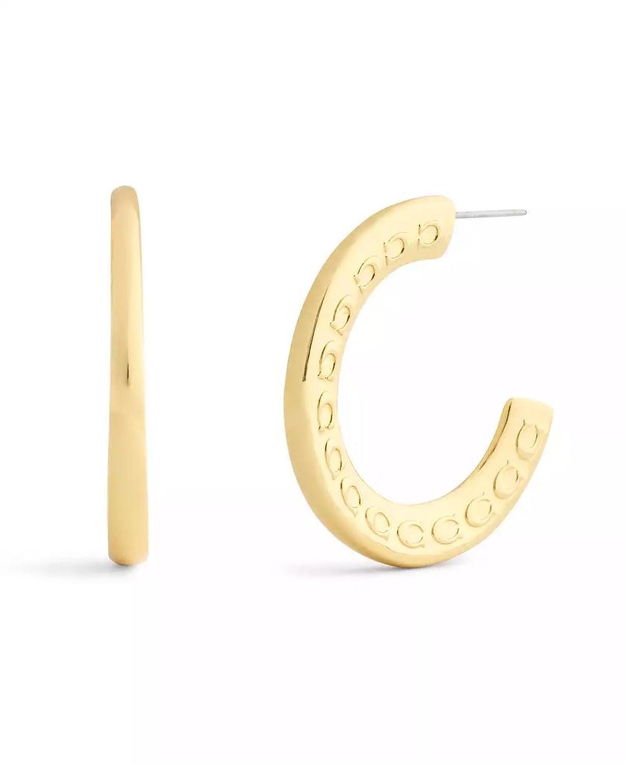 Signature C Minimal Hoop Earrings