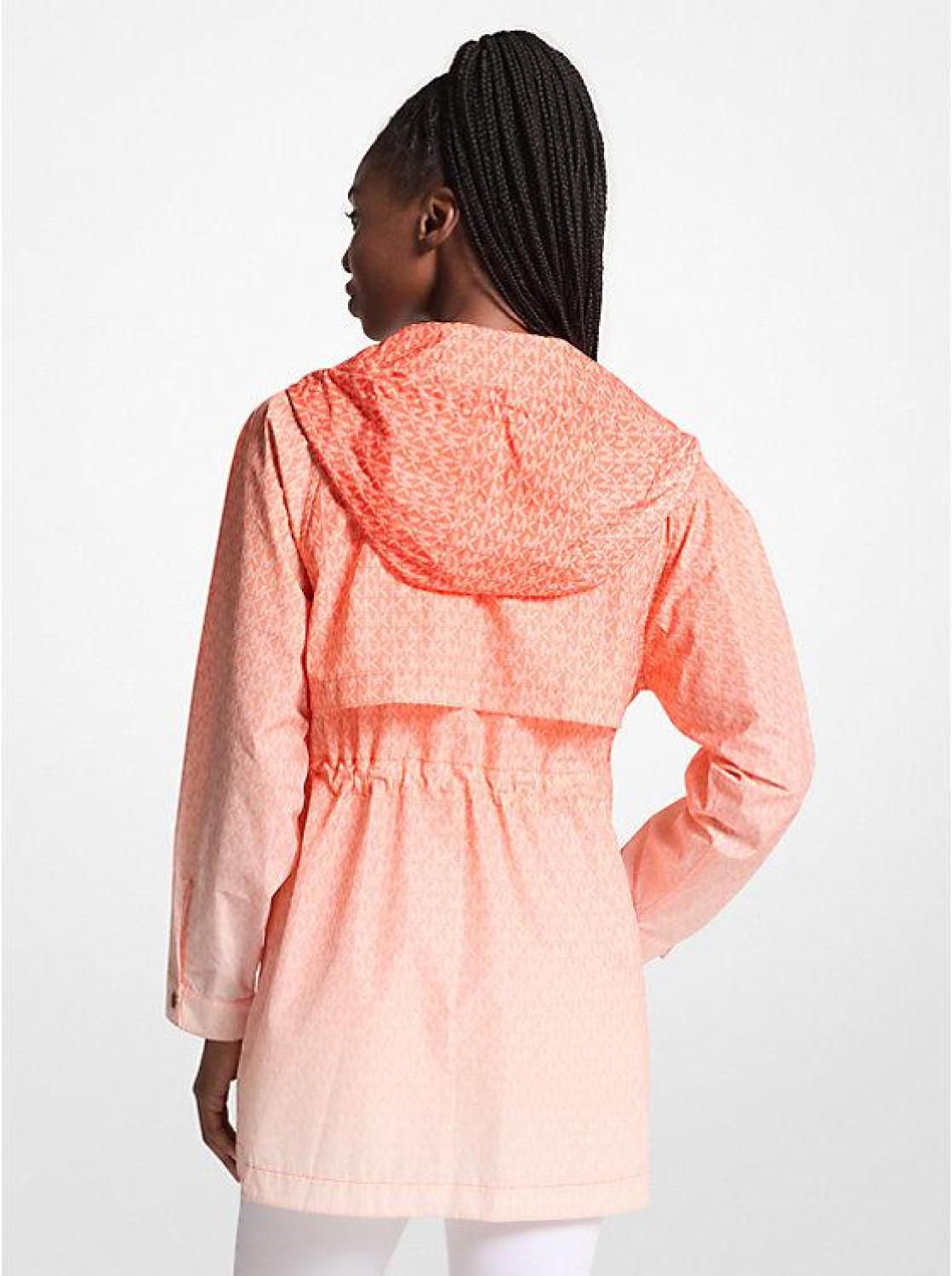 Ombré Logo Print Ciré Anorak
