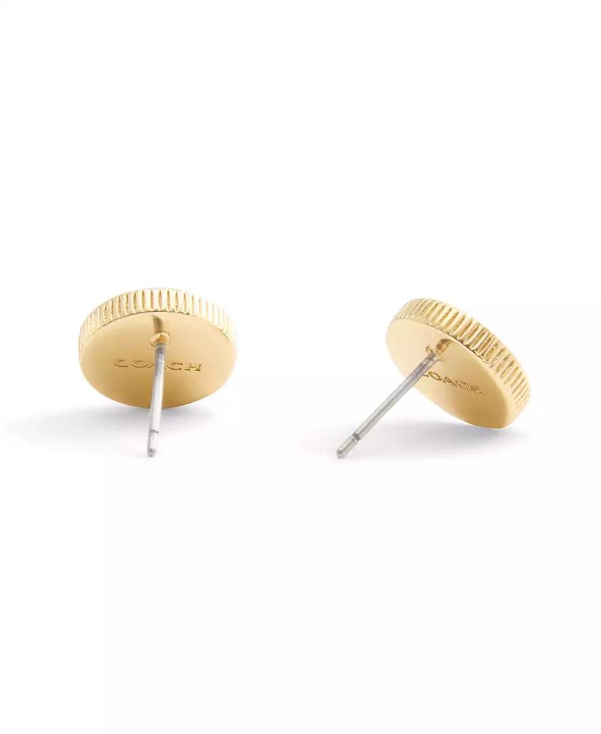 Signature Mother of Pearl Coin Stud Earrings