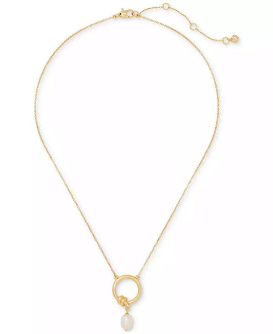 Gold-Tone Freshwater Pearl Pendant Necklace, 18" + 3" extender