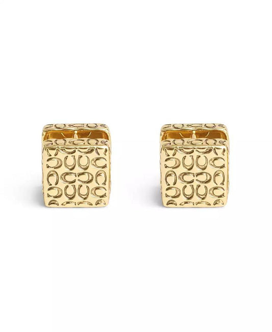 Signature Quilted Cube Huggie Earrings