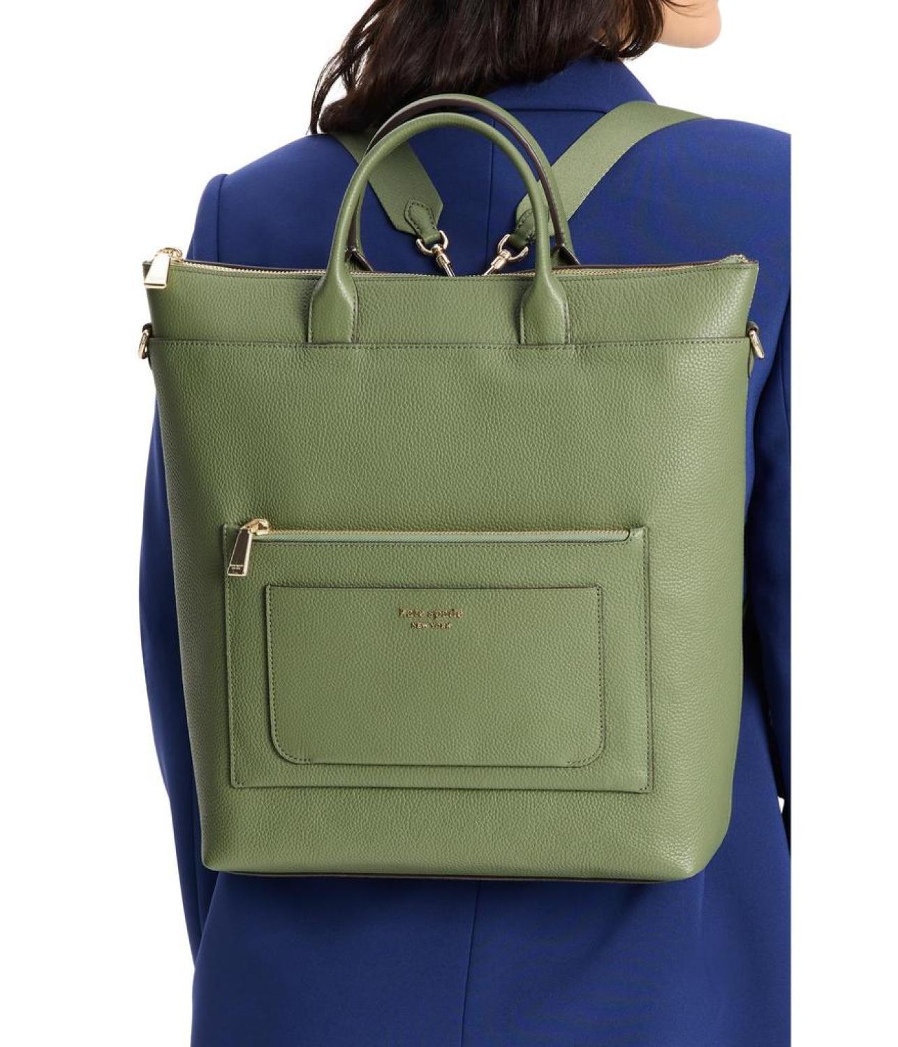 Walker Pebbled Leather Convertible Backpack