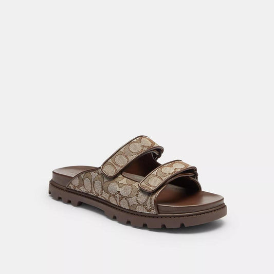 Double Banded Sandal In Signature Jacquard