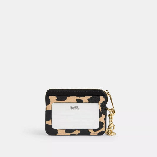 Coach Outlet Zip Card Case With Leopard Print