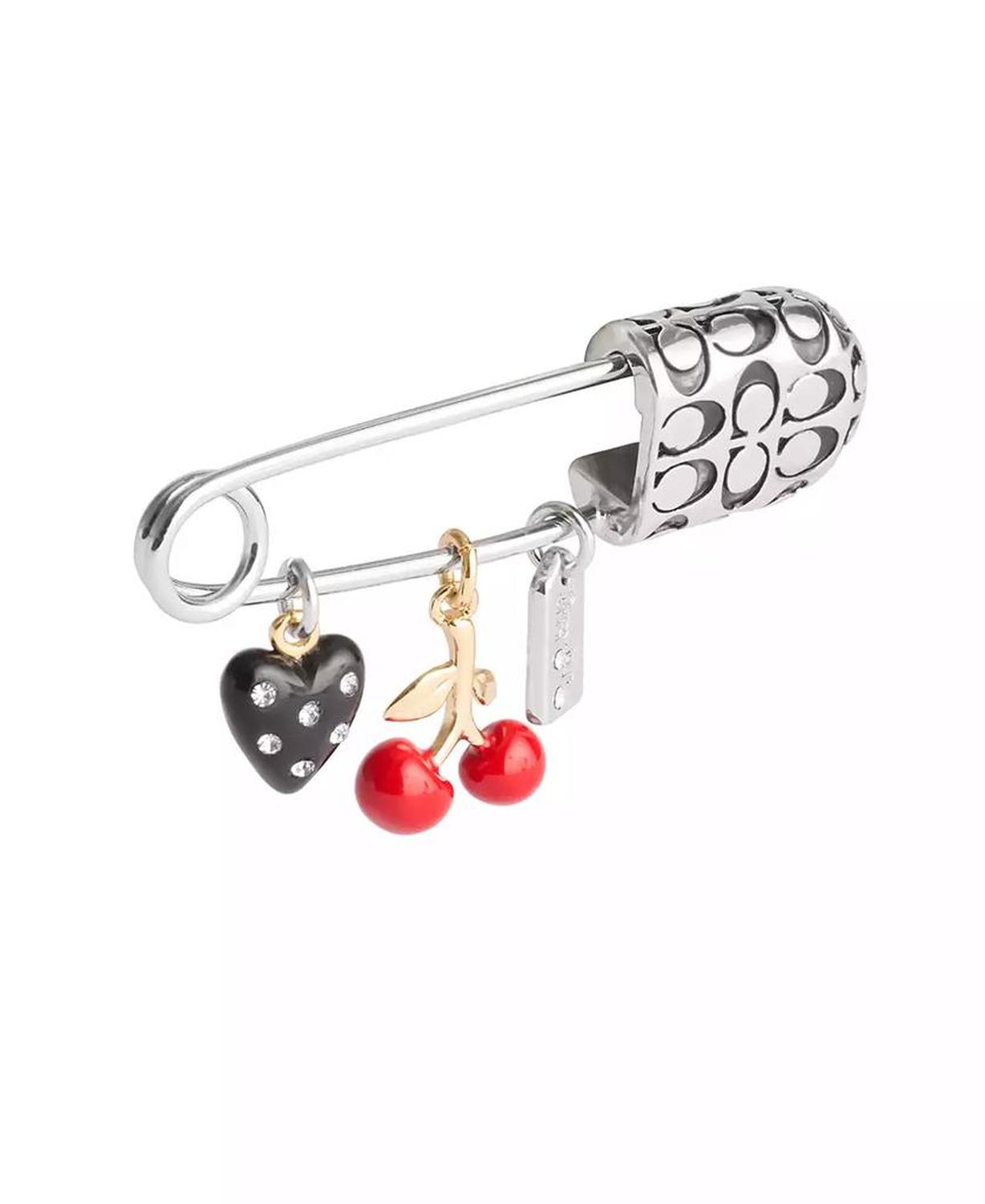 Faux Stone Vintage Charms Signature Safety Pin Brooch