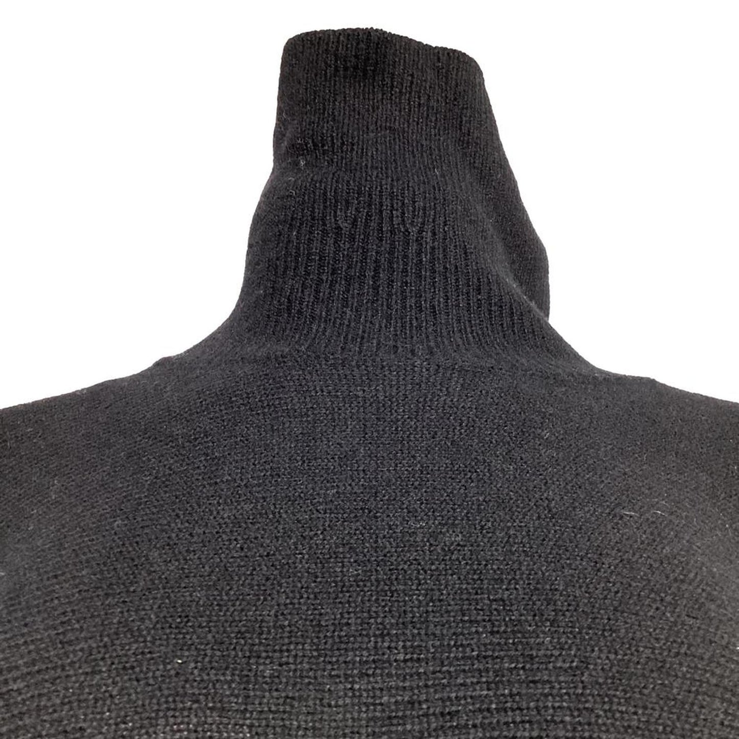 Michael Michael Kors Turtleneck Poncho in Black Merino Wool