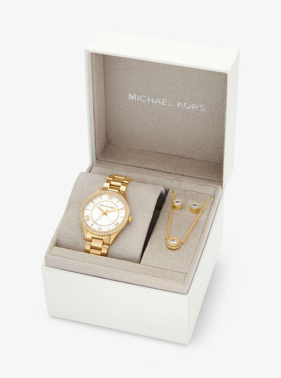 Mini Lauryn Gold-Tone Watch and Jewelry Gift Set