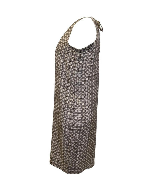 'S Max Mara Printed Dress in Beige Silk
