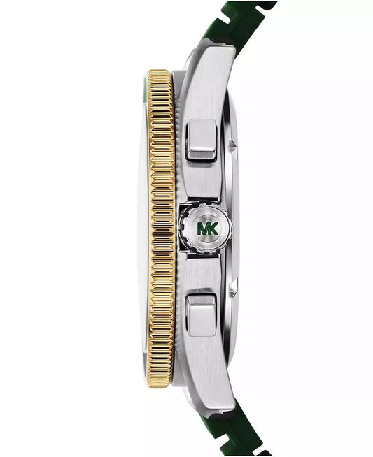 Men's Maritime Chronograph Green Silicone Watch, 45mm