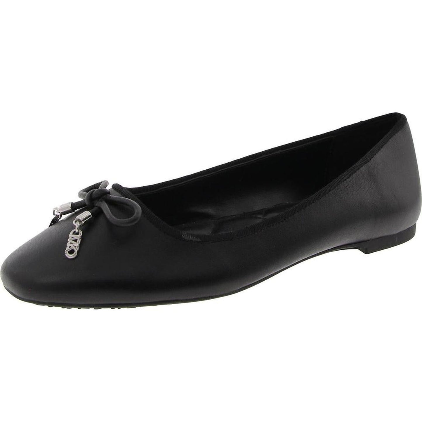 Womens Bow Leather Ballet Flats