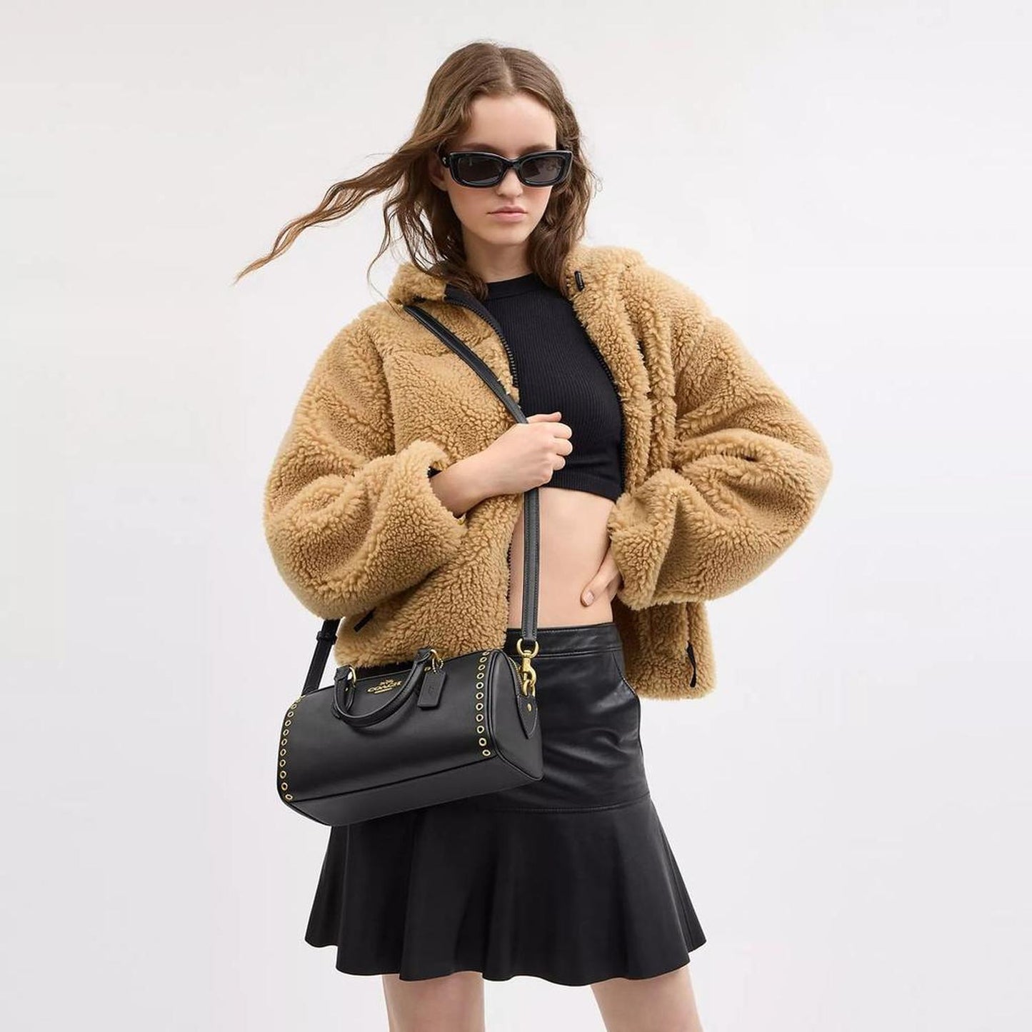Rowan Long Satchel Bag With Grommets