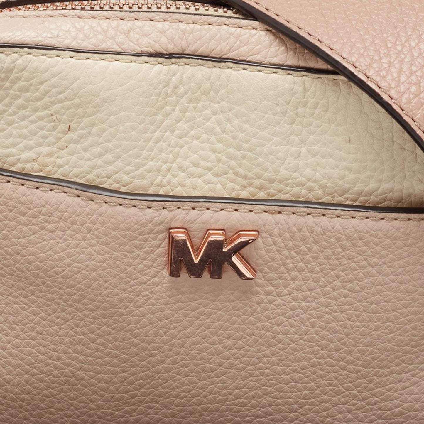 Michael Kors Cream/pink Leather Mini Mott Crossbody Bag