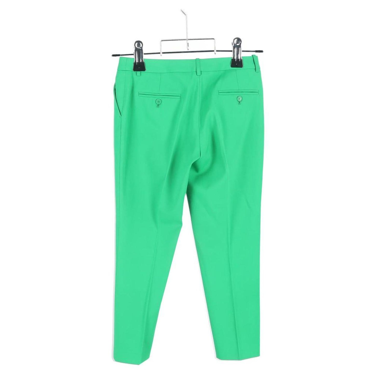 Straight-Leg Trousers in Green Cotton