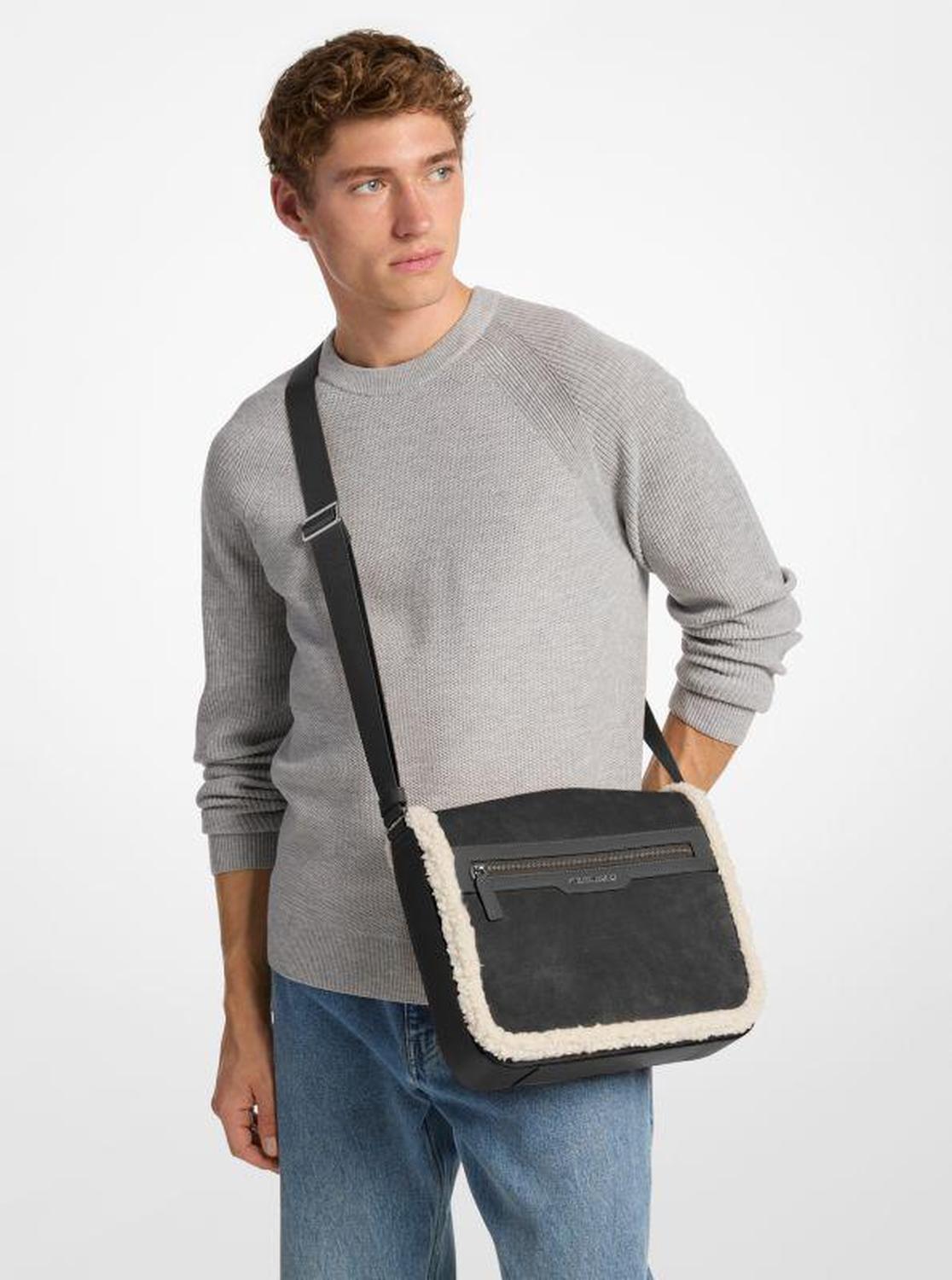 Cooper Suede and Sherpa Messenger Bag