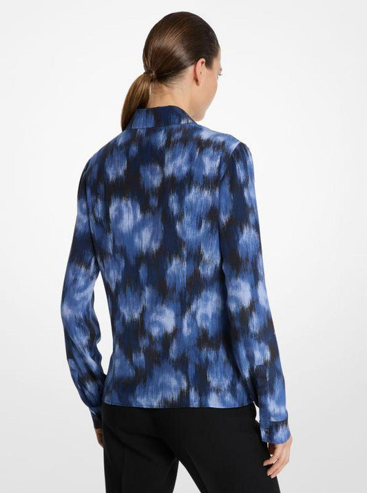 Hansen Floral Silk Crepe De Chine Shirt