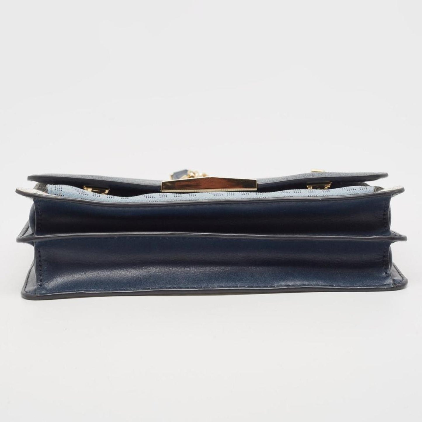 Michael Kors Signature Coated Canvas And Leather Jade Shoulder Bag
