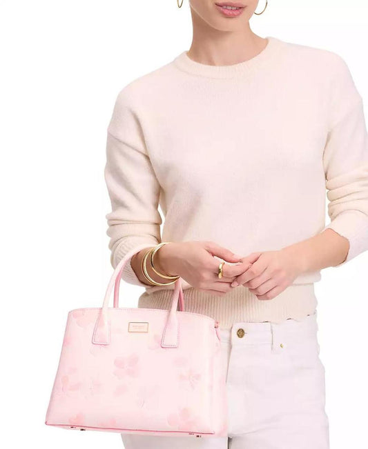 Serena Spring Pansies Leather Satchel