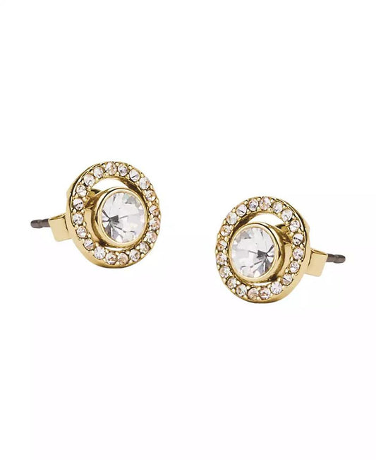 Faux Stone Pavé Halo Stud Earrings