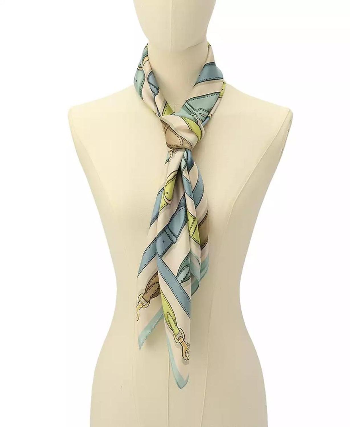 Bag Strap Print Silk Square Scarf
