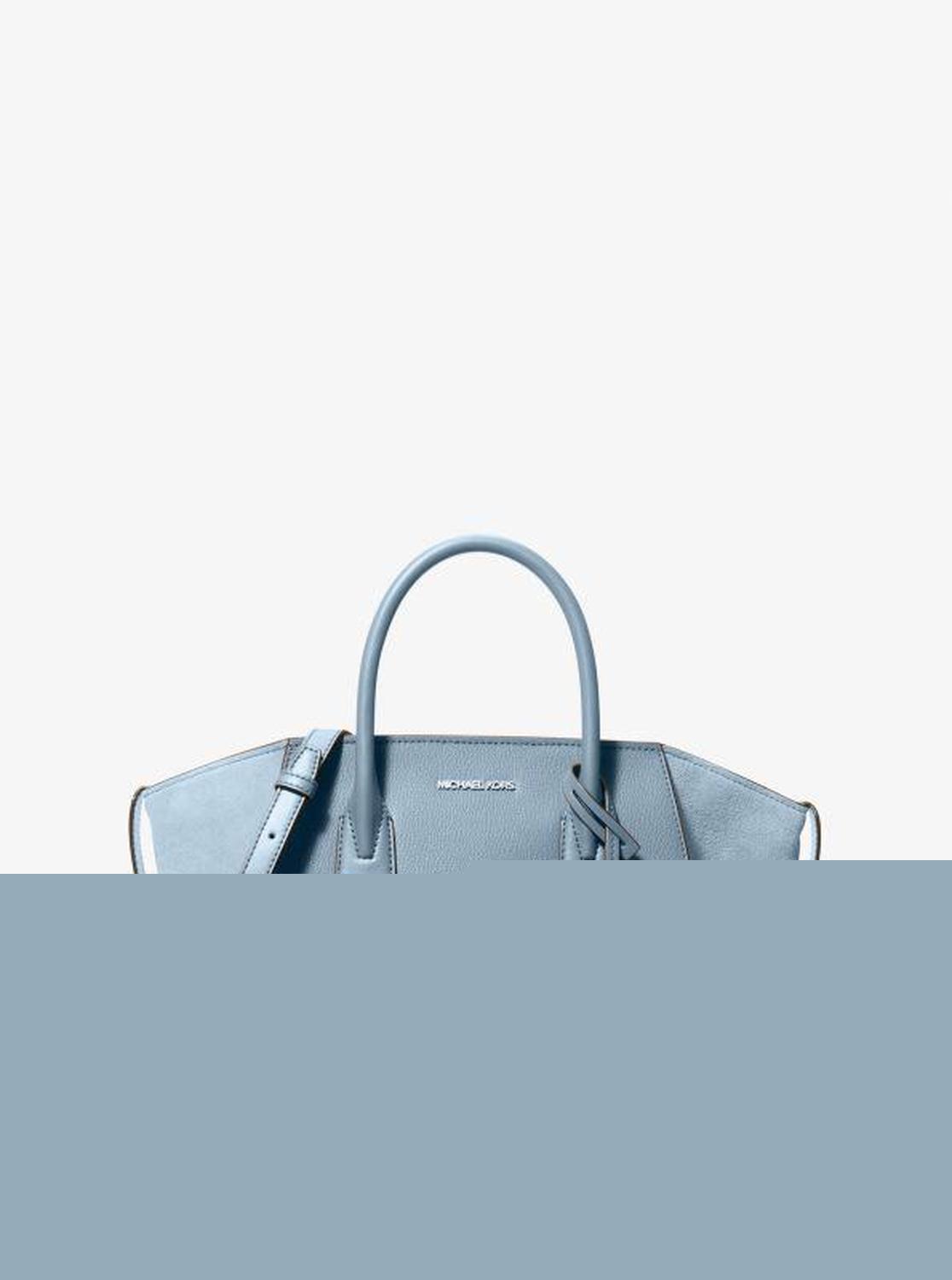 Avril Large Leather and Suede Satchel