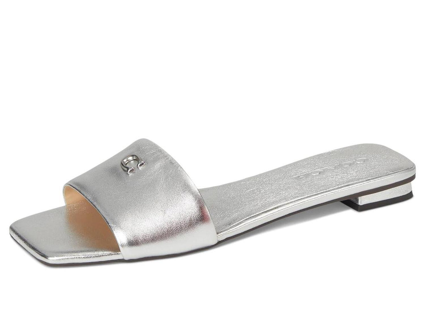 Sculpted C Metallic Leather Flat Sandals