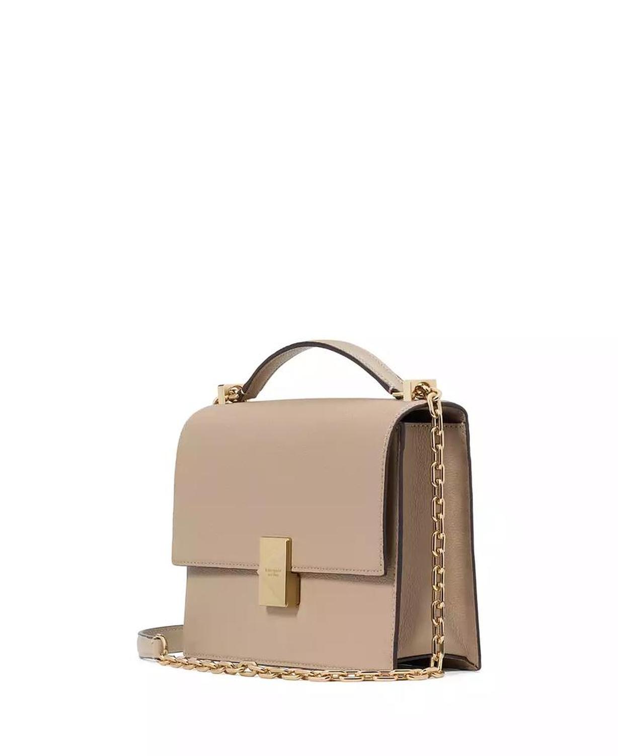 Deco Pebbled Leather Chain Shoulder Bag